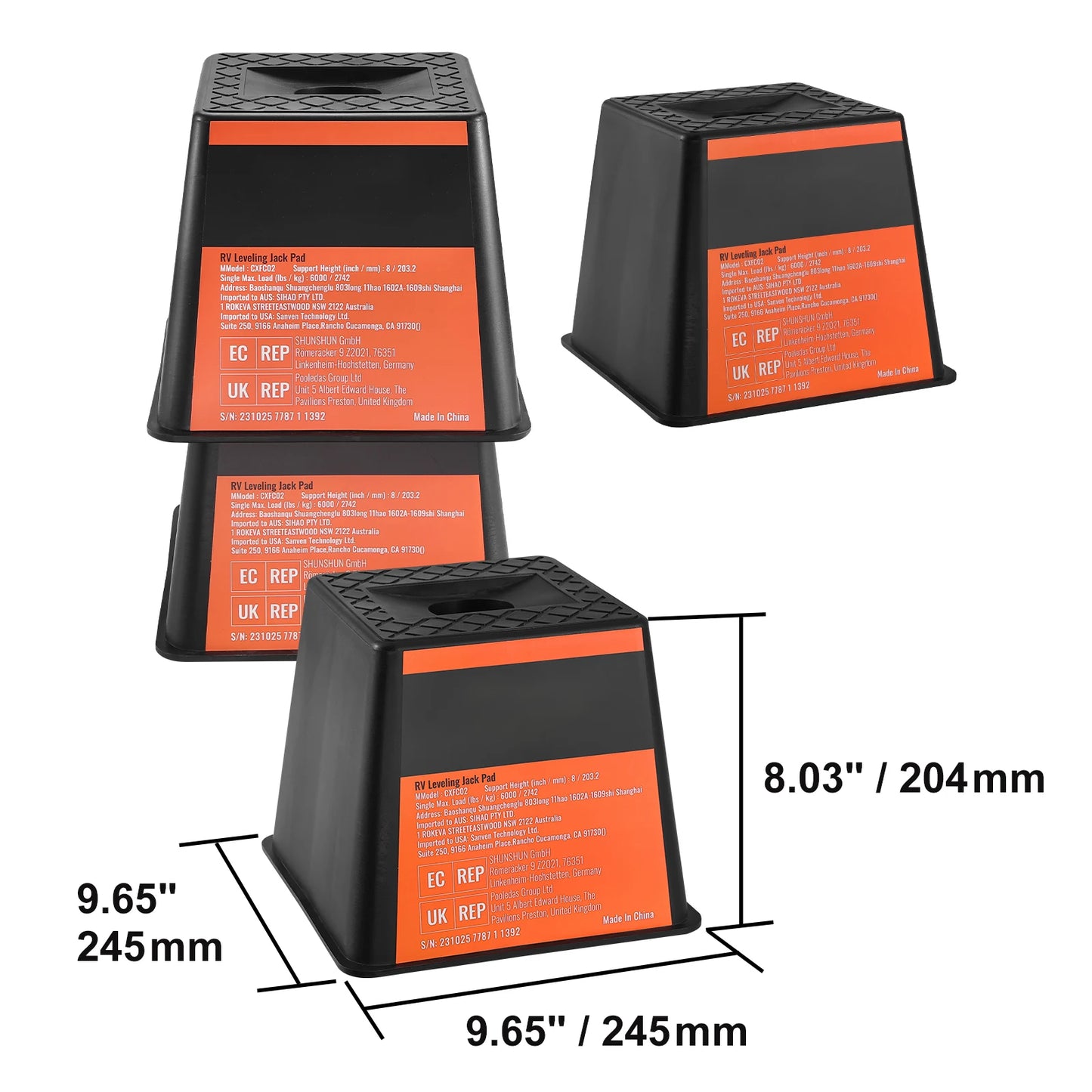 SucceBuy RV Leveling Pads Round Landing Feet Jack Stabilizers