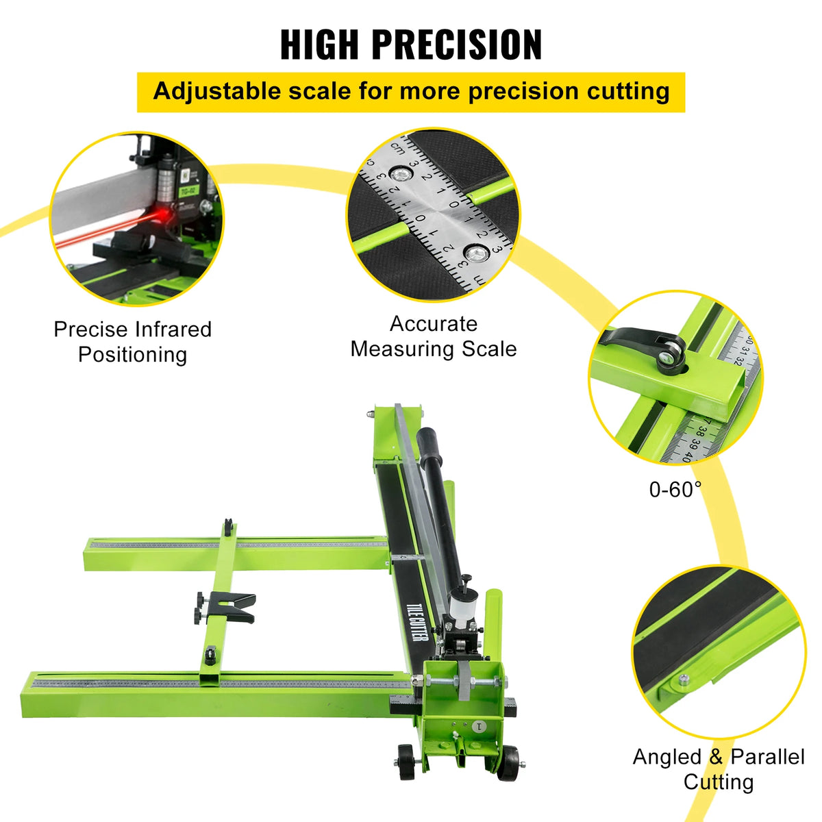 SucceBuy manual tile cutter with infrared laser positioning, green professional porcelain cutter by S And B Enterprise