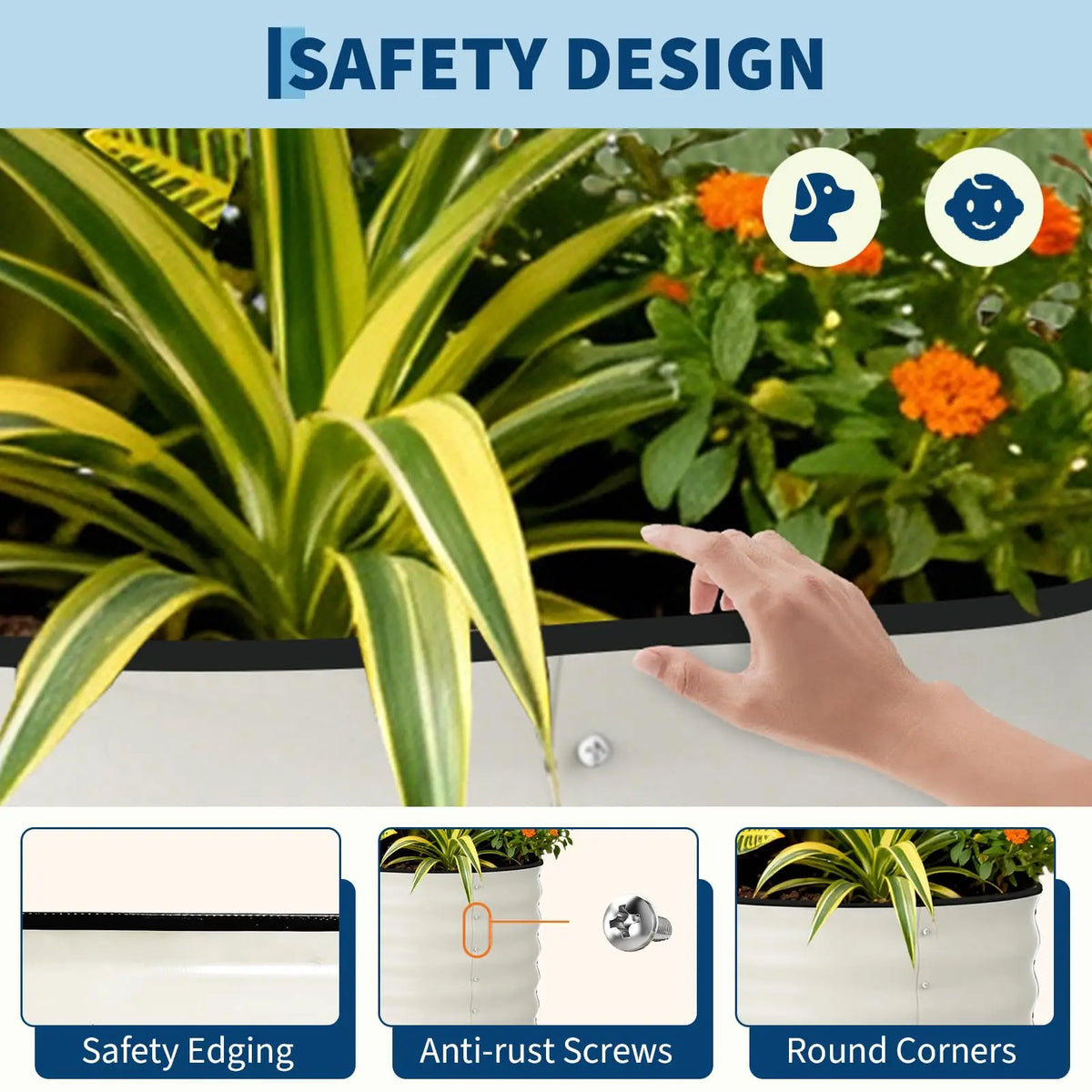 2-pack galvanized raised garden beds (8x4x2 ft), rustproof open-bottom metal planters by S And B Enterprise