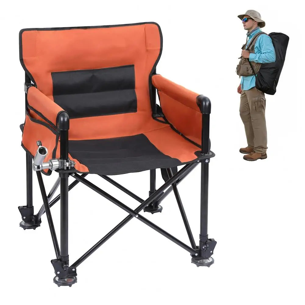 Non-Slip Folding Fishing Chair With Detachable Rod Holder by S And B Enterprise