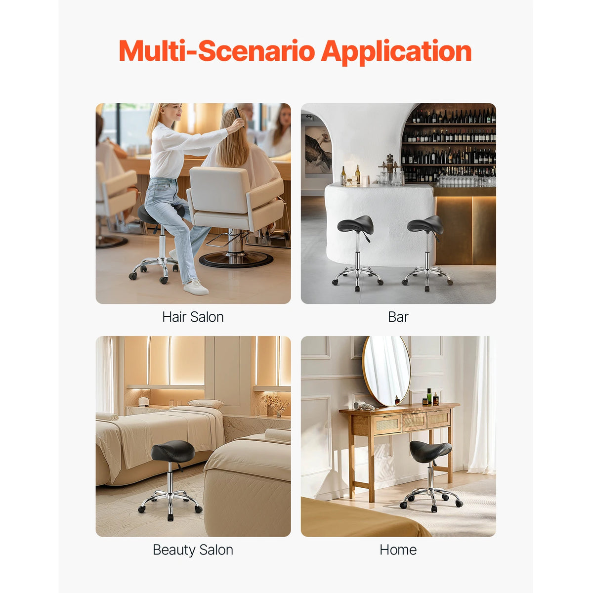 SucceBuy Saddle Stool with Wheel Ergonomic Swivel Chair by S And B Enterprise