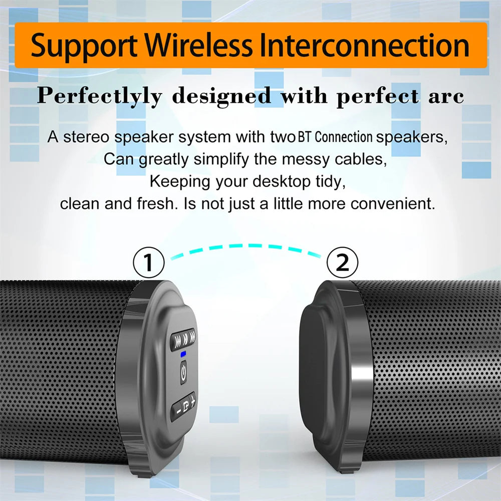 Sound Bar TV Sound System with Bluetooth wireless speakers and rechargeable subwoofer pair by S And B Enterprise.