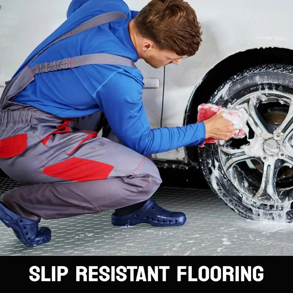 Thickened PVC Diamond Plate Garage Floor Mat for Parking