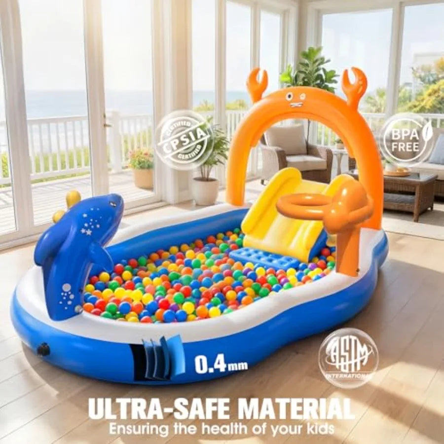 Backyard Toddler Pool With Water Slide Sprinkler Inflatable Play Center by S And B Enterprise