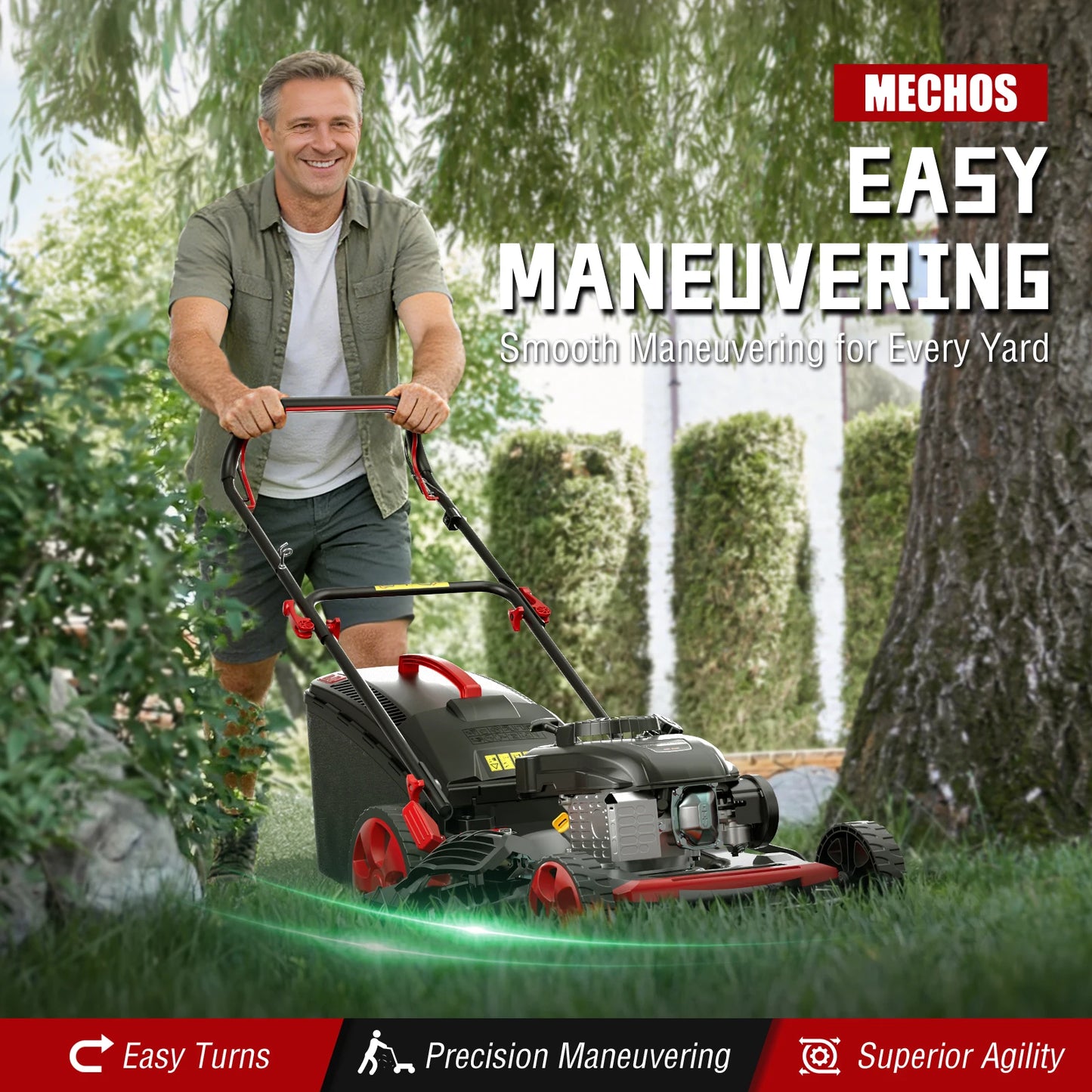 201cc 4-Stroke Gas Hand Push Lawn Mower, Gas Self-Propelled Lawn mower, 21-Inch Steel Deck, 3-in-1 Bagging, Side Discharge & Mulching, 7-Position Height Adjustment, Easy Start & Low Maintenance for Small Yards(Hand Push/Self- by S And B Enterprise