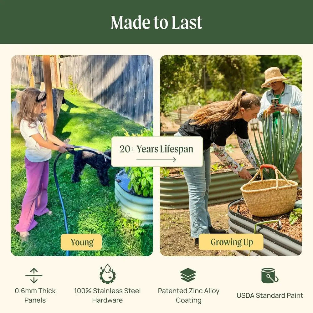 Ticify Vego Garden Raised Bed Kits Six In One Metal Planter Box by S And B Enterprise