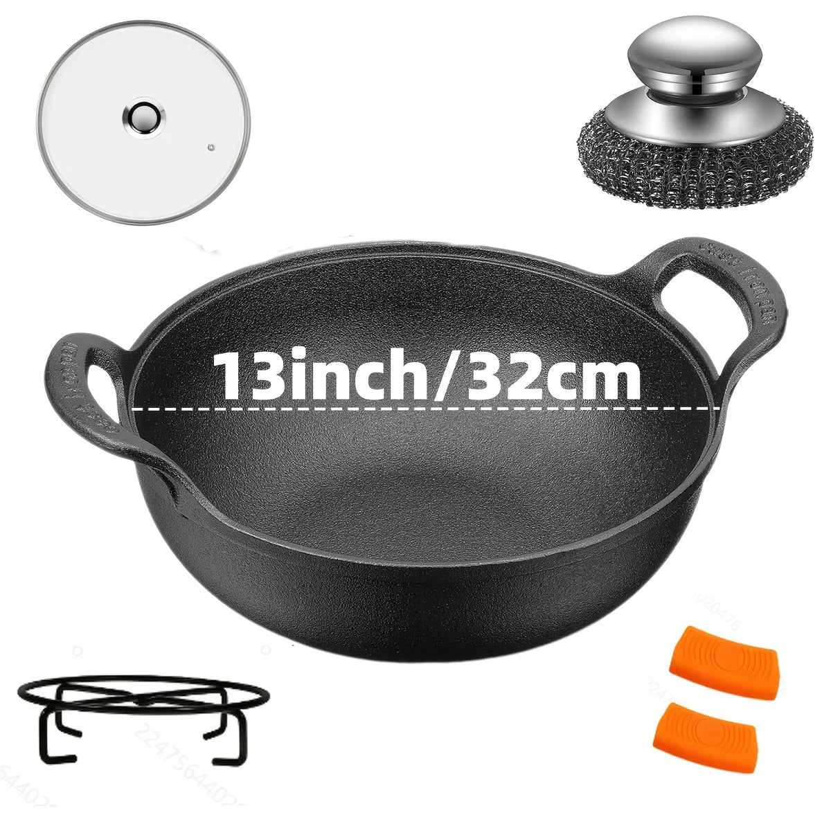 AEDG Cast Iron Skillet Set Preseasoned Nonstick Cookware by S And B Enterprise