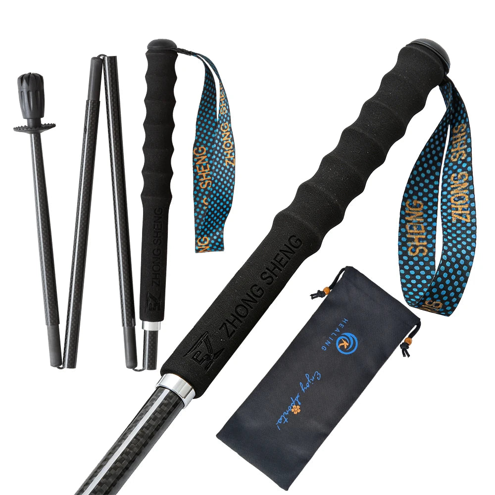 OKHEALINGCN Carbon Fiber Hiking Poles Telescopic 2 Pack Lightweight by S And B Enterprise