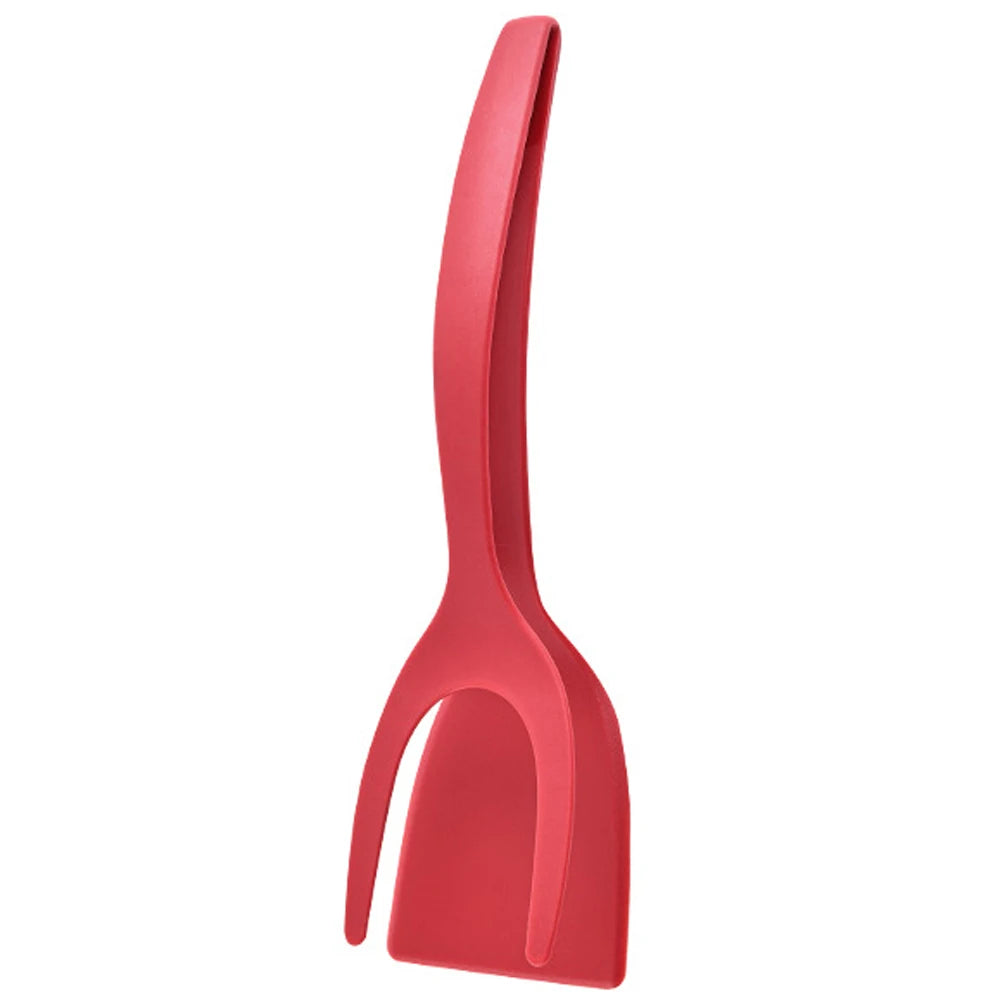 2 in 1 Grip Flip Spatula Clamp Egg Pancake Fish French Toast Omelette Making Non Stick Home Kitchen Cooking Turner Tool by S And B Enterprise