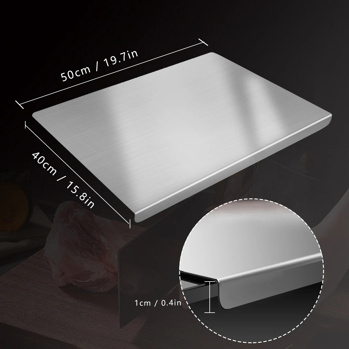 304 Stainless Steel Cutting Board Food Prep And Kitchen Use