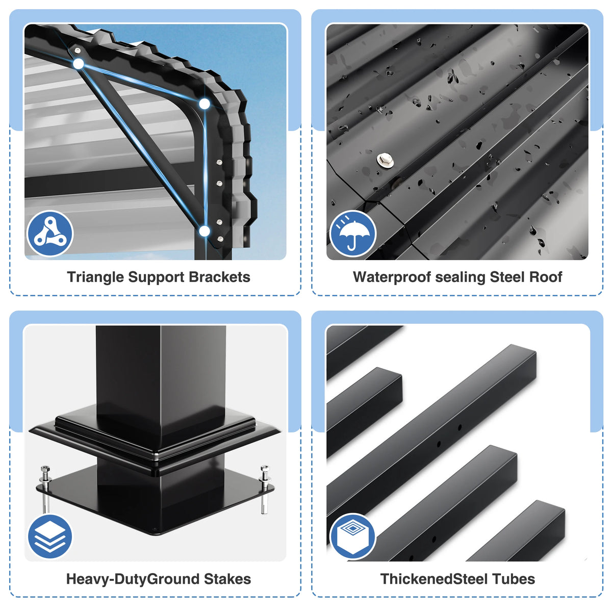 VIWAT Heavy Duty Metal Carport Shelter for Outdoor Use by S And B Enterprise