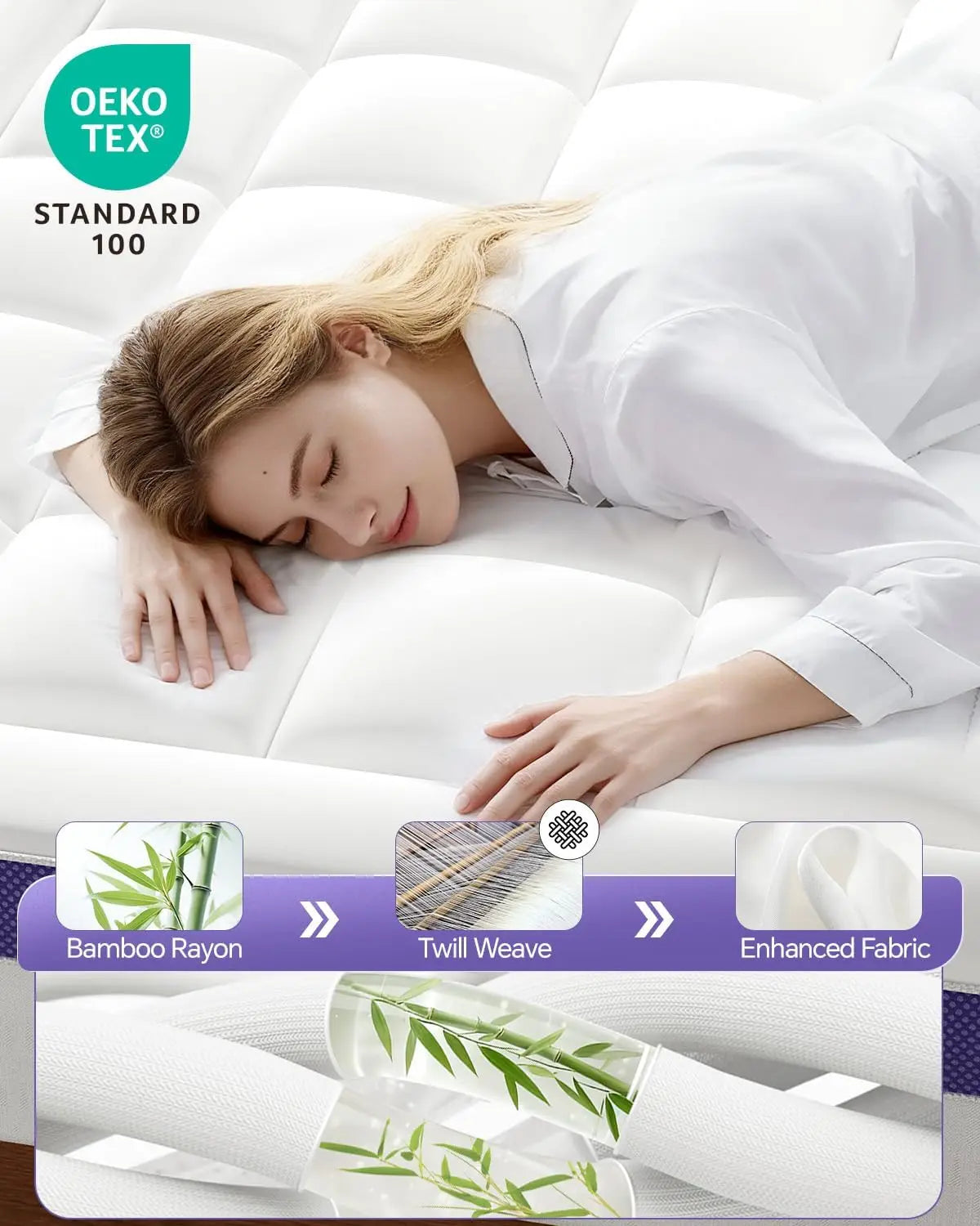 Dual-Layer Memory Foam Mattress Topper With Cooling Gel Pillow Top by S And B Enterprise