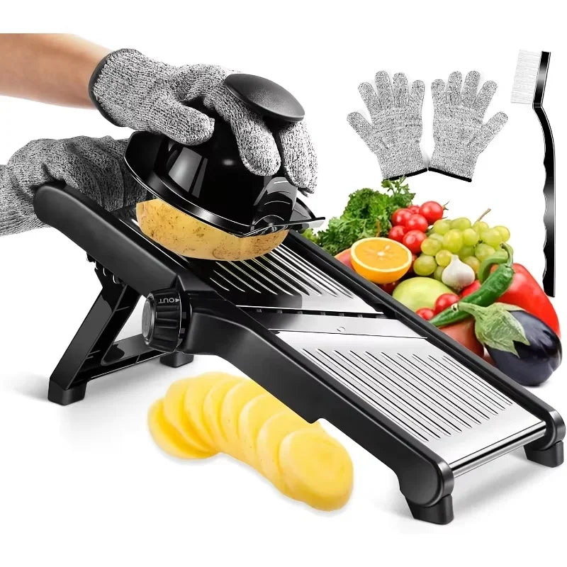 AEDG Stainless Steel Mandoline Slicer With 5 Blades by S And B Enterprise