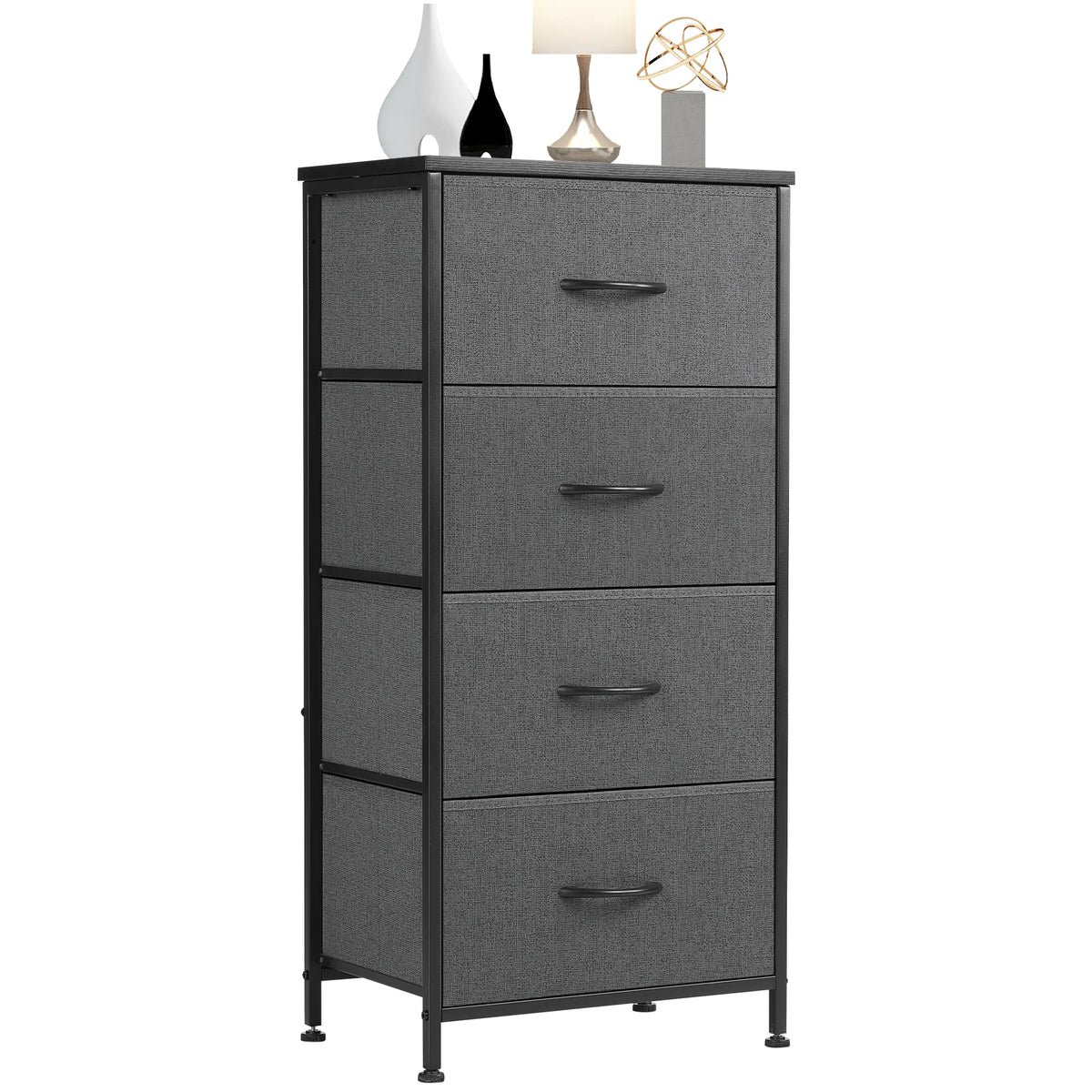 JHK dresser with steel frame and four gray fabric drawers by S And B Enterprise