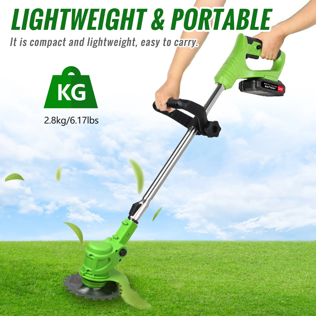 Cordless 2-In-1 Weed Trimmer and Grass Edger With Fast Charger by S And B Enterprise