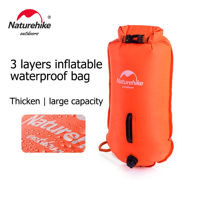 Naturehike Inflatable Swimming Buoy Dry Bag Flotation Float Dual Airbag by S And B Enterprise