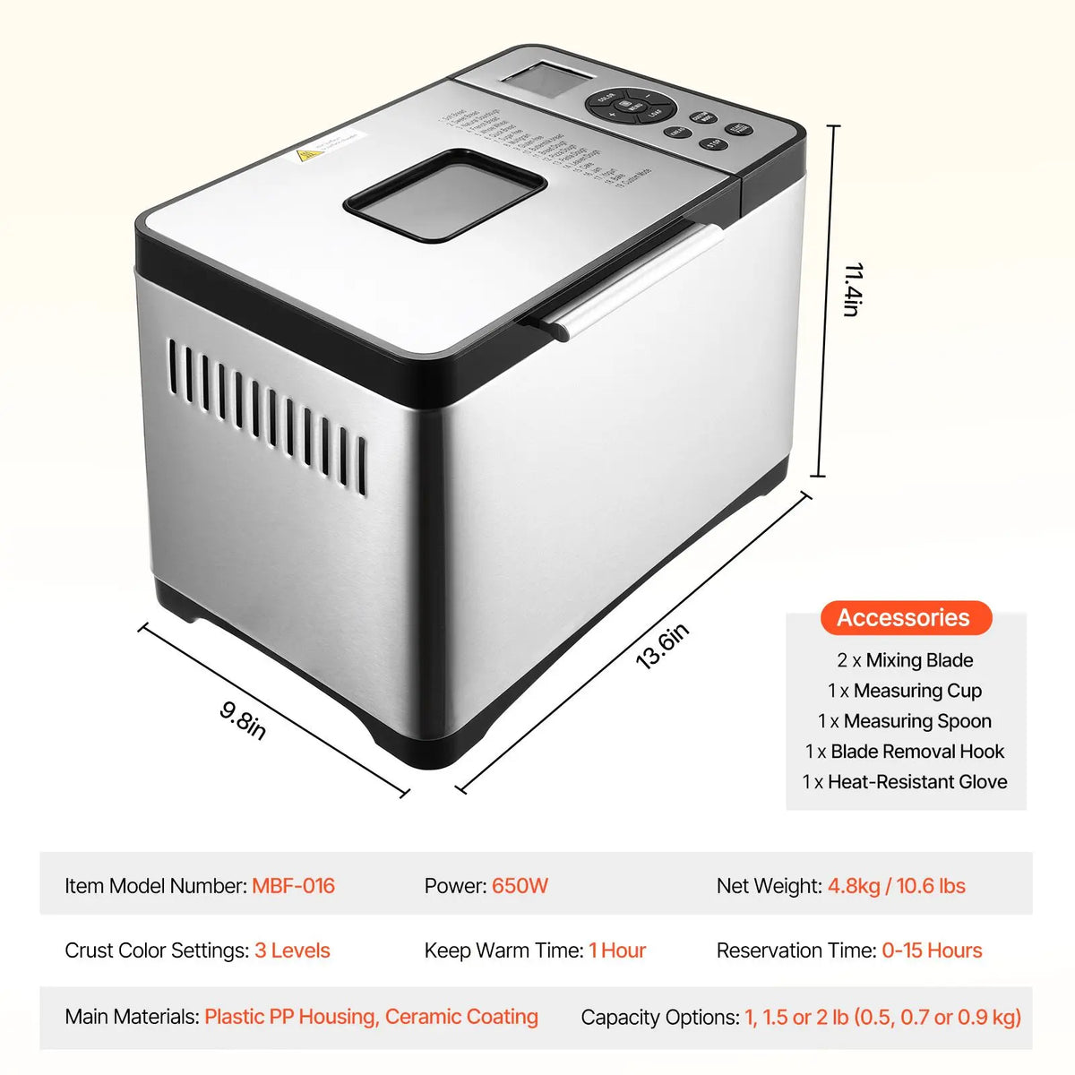 Bread Maker, 19-in-1 2LB Dough Machine, Nonstick Ceramic Pan Automatic Breadmaker with Gluten Free Setting, Whole Wheat Bread Making, Digital, Programmable, 3 Loaf Sizes, 3 Crust Colors by S And B Enterprise