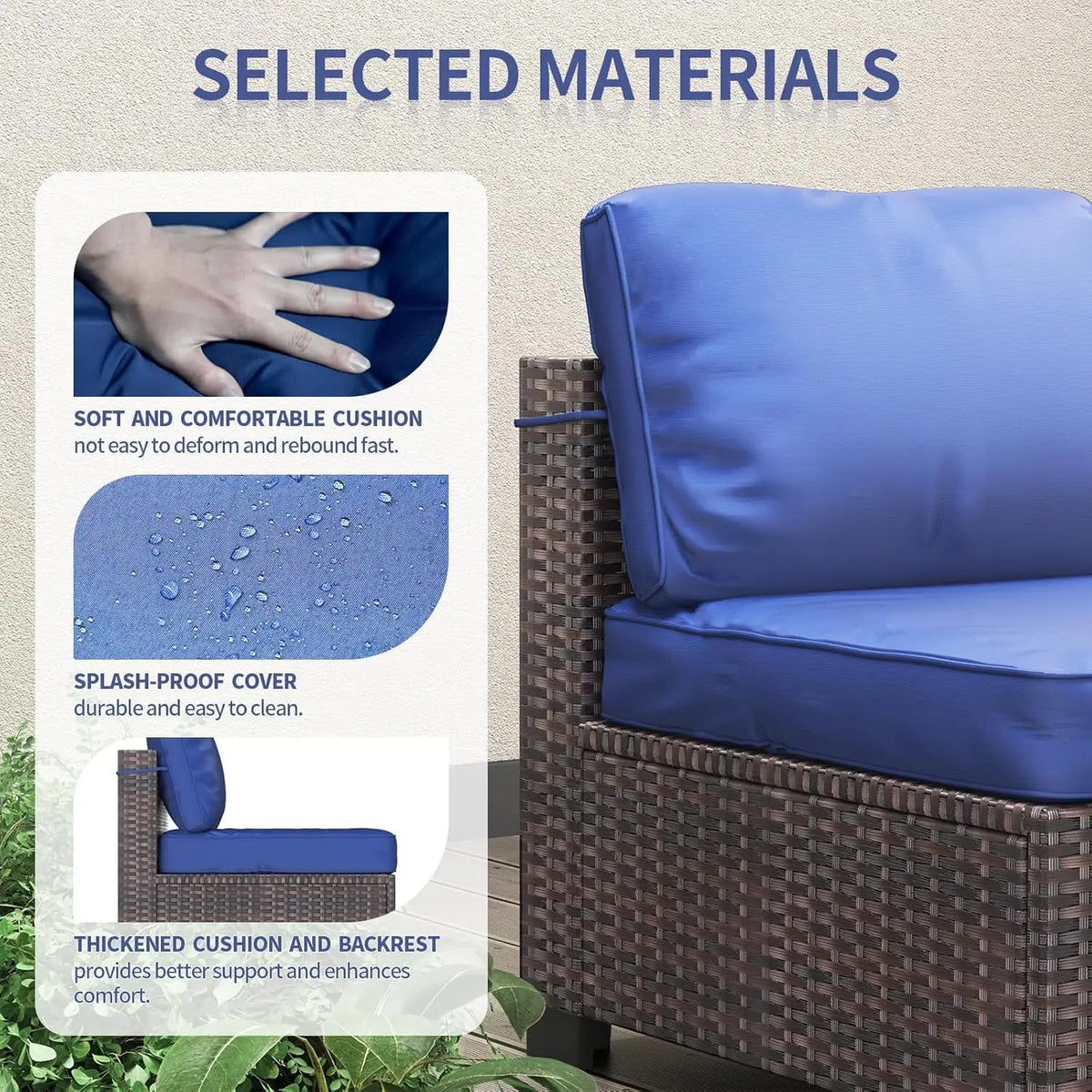 HobbyLane 7 Piece Modular Outdoor Furniture Set PE Rattan Wicker Garden by S And B Enterprise