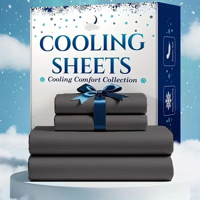 Bamboo cooling queen sheet set, dark gray, 4–6 pcs, boxed display