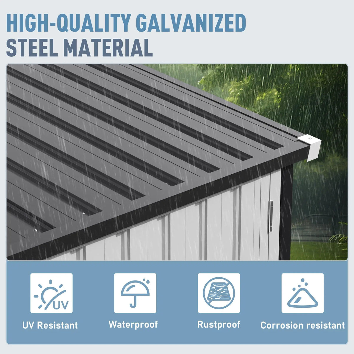 VIWAT Outdoor Metal Storage Shed With Lockable Door And Window by S And B Enterprise