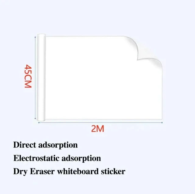 Static Whiteboard Sticker For Home Office Classroom Reusable Surface by S And B Enterprise