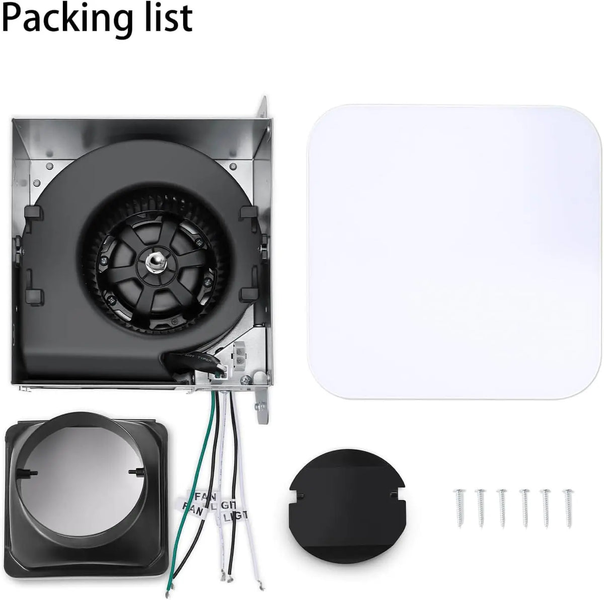 Bathroom exhaust fan with light kit by S And B Enterprise; 110 CFM, 3-color temperature LED, 1000lm, ultra-quiet.