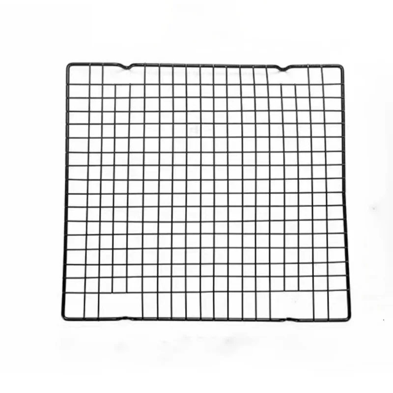 Stainless steel 3-layer foldable non-stick wire grid baking rack for oven and cooling.