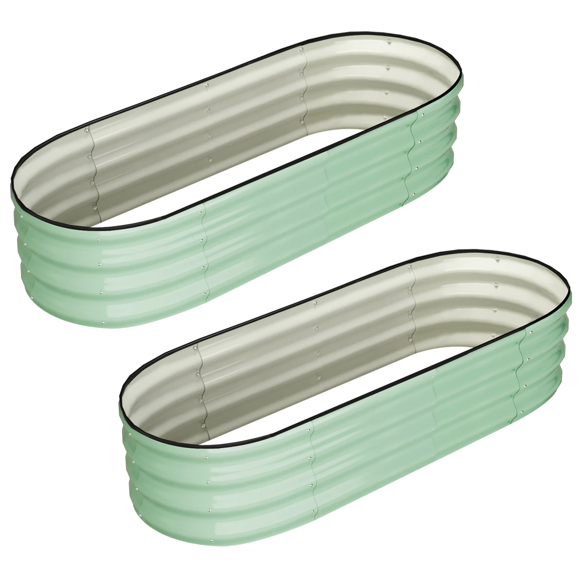 HiMISSH Oval Galvanized Raised Garden Beds For Outdoor Use by S And B Enterprise