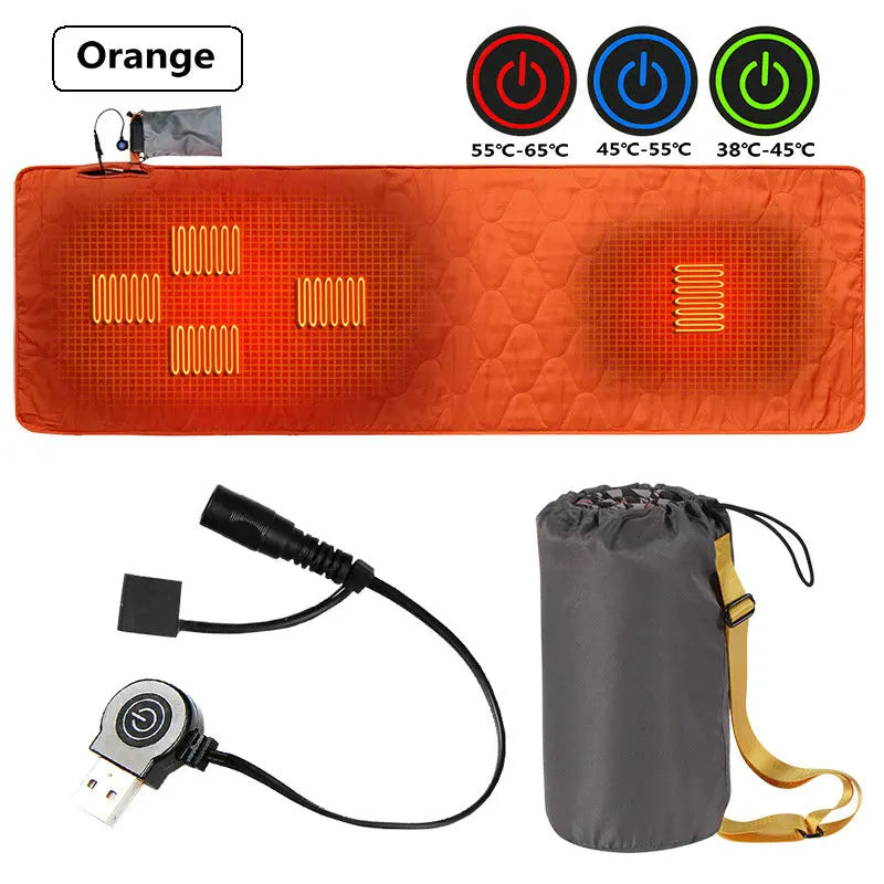NONECN Outdoor USB Heated Sleeping Pad With 5 Heating Zones by S And B Enterprise
