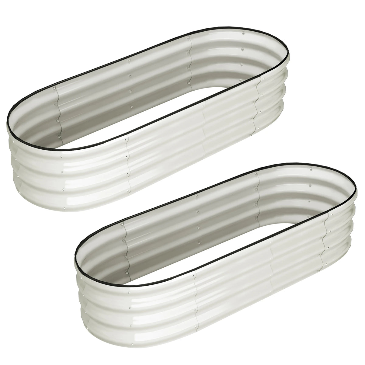 HiMISSH Oval Galvanized Raised Garden Beds For Outdoor Use by S And B Enterprise