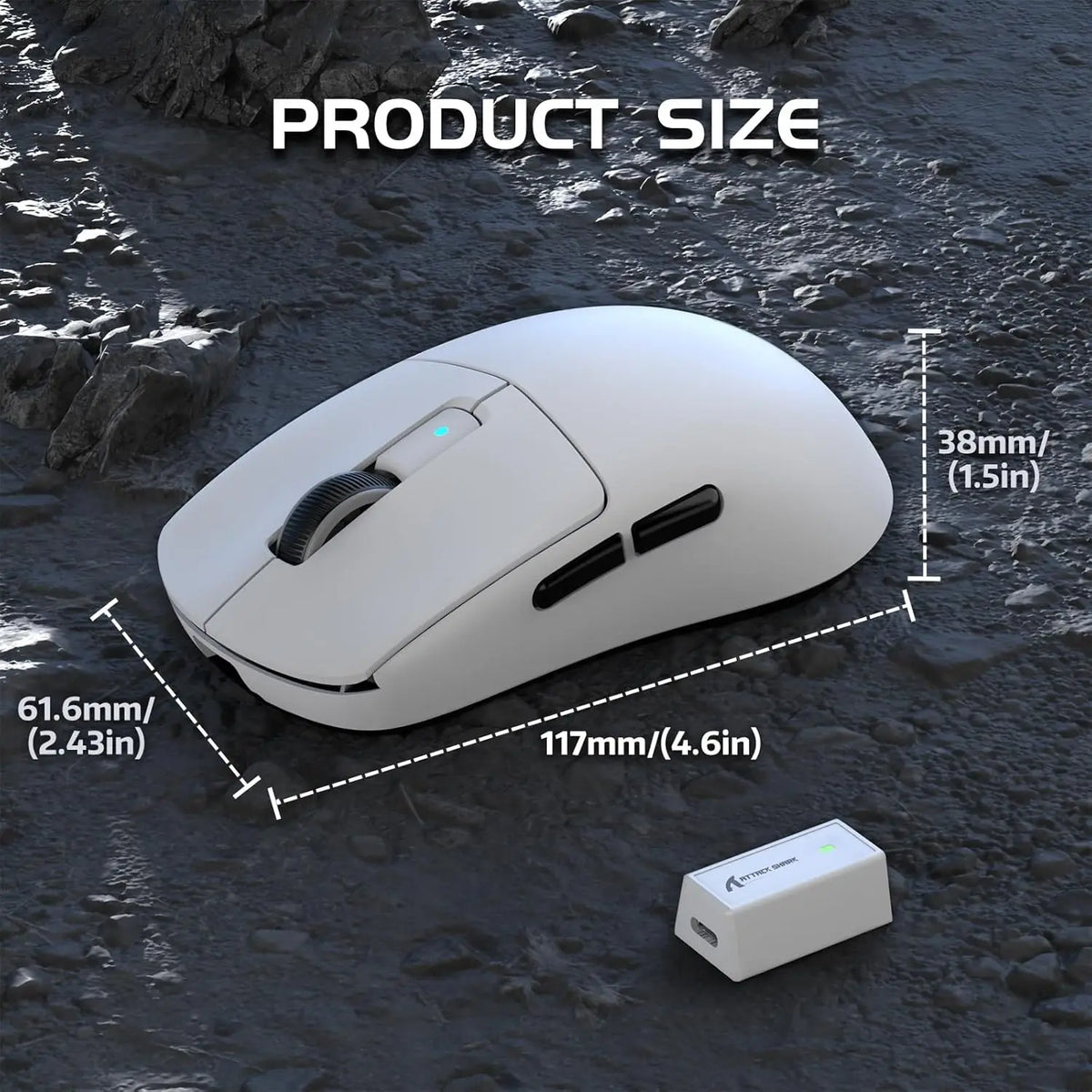 Attack Shark R6 Wireless Gaming Mouse With 8KHz Polling PAW 3950Max Sensor by S And B Enterprise