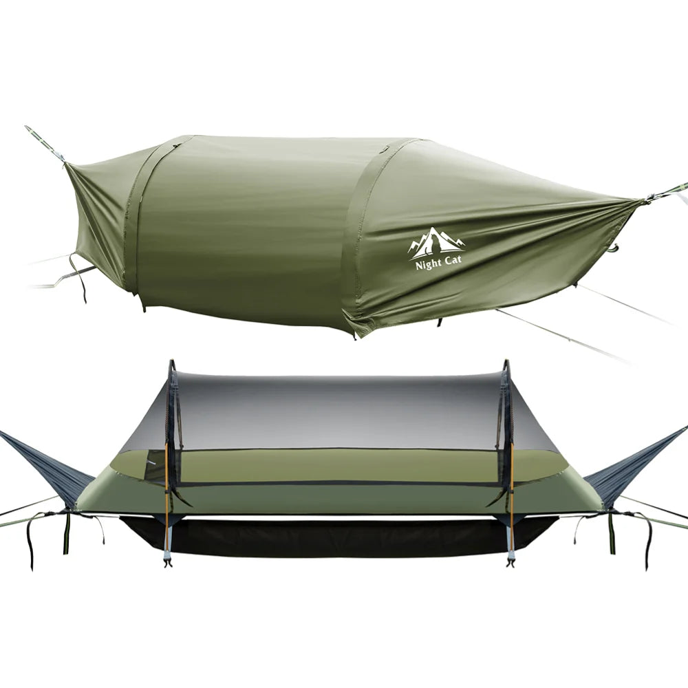 Night Cat Hammock Tent With Mosquito Net Rainfly Storage by S And B Enterprise