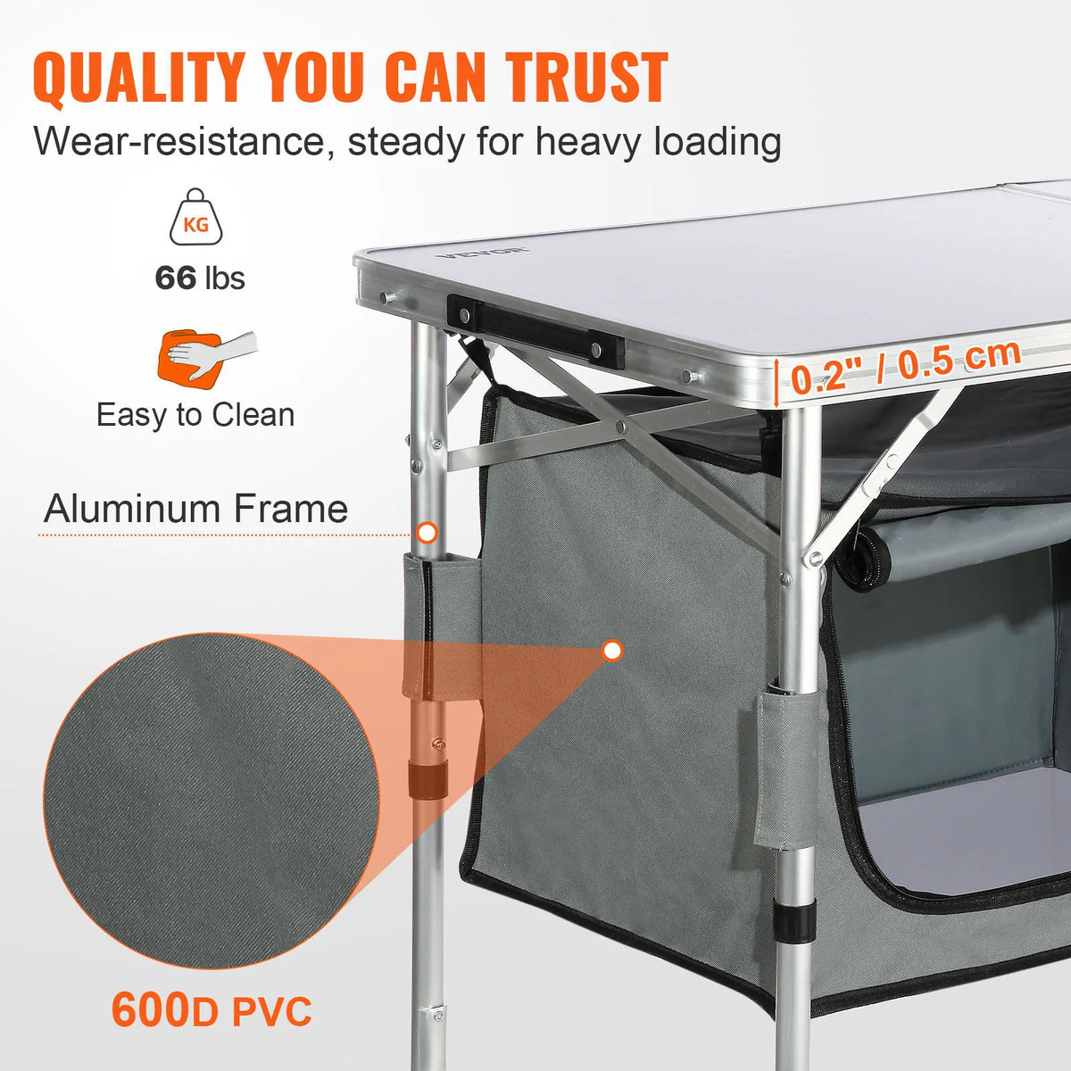 VEVOR Folding Camping Kitchen Table for Outdoor Cooking Portable by S And B Enterprise