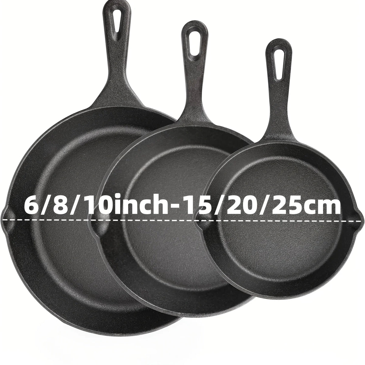 AEDG Cast Iron Skillet Set Preseasoned Nonstick Cookware by S And B Enterprise