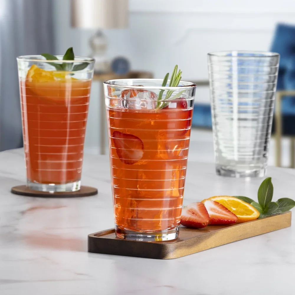 NONEDrinkware Glass Drinkware Set Stackable Dishwasher Safe for Home Bar by S And B Enterprise