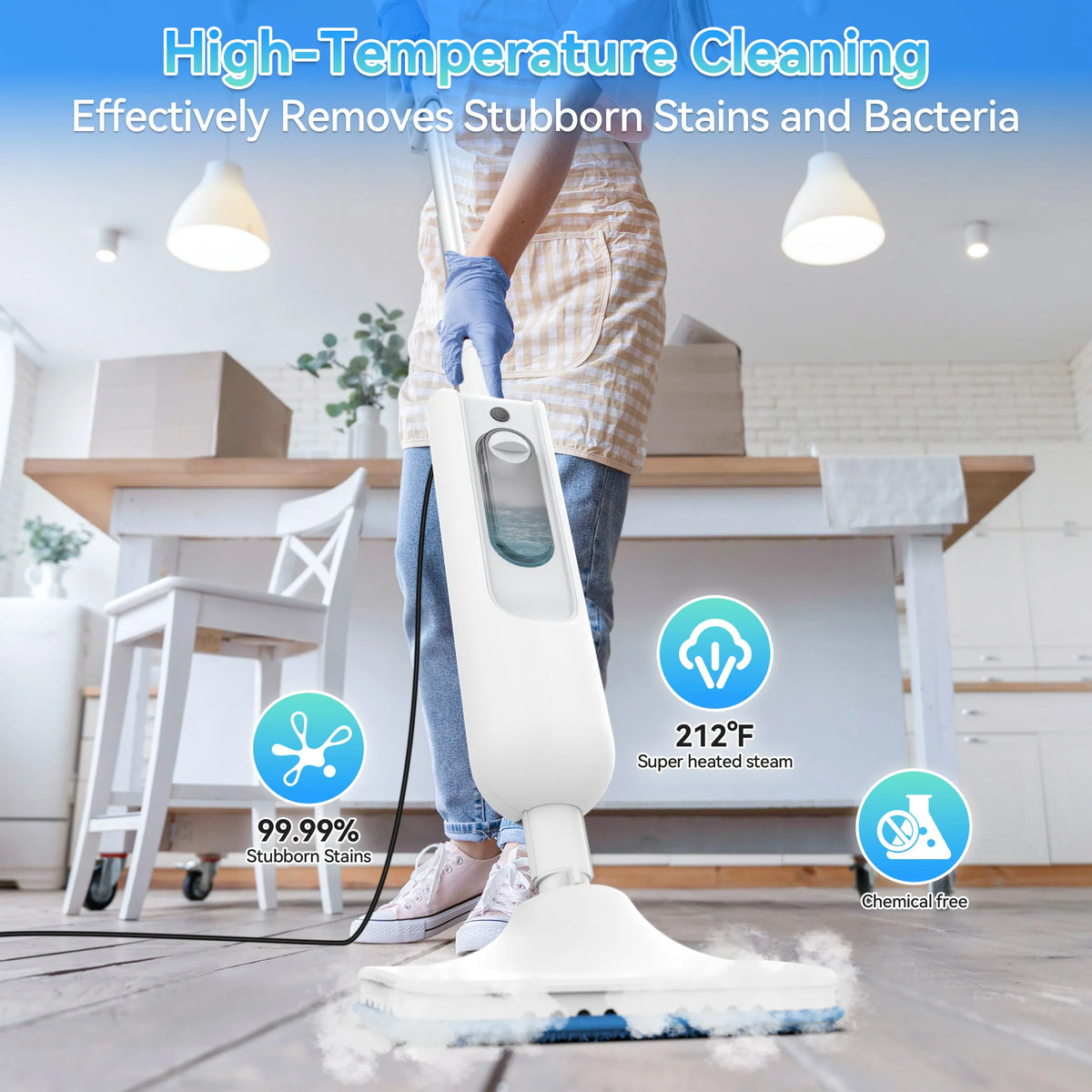 INSE Powerful Steam Mop High Temperature 6 in 1 Scrubbing Steam Cleaner Detachable Floor Steam Mop for Hard Floor Carpet Kitchen by S And B Enterprise