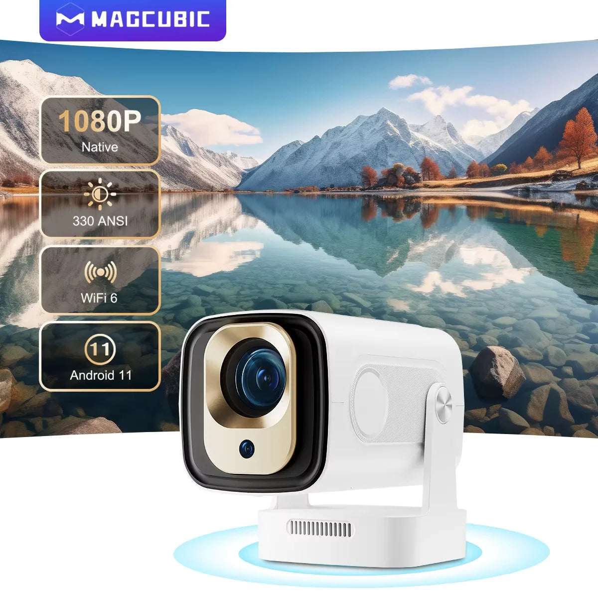Magcubic HY310 Auto Focus Outdoor Projector 1080P 4K Android11 by S And B Enterprise