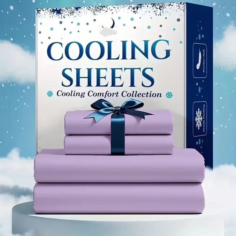 Bamboo cooling queen sheet set, lavender, 4/6-piece bedding bundle