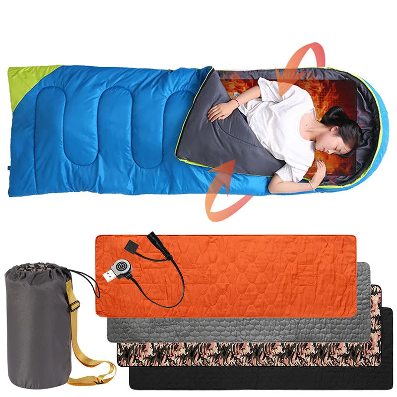 NONECN Outdoor USB Heated Sleeping Pad With 5 Heating Zones by S And B Enterprise