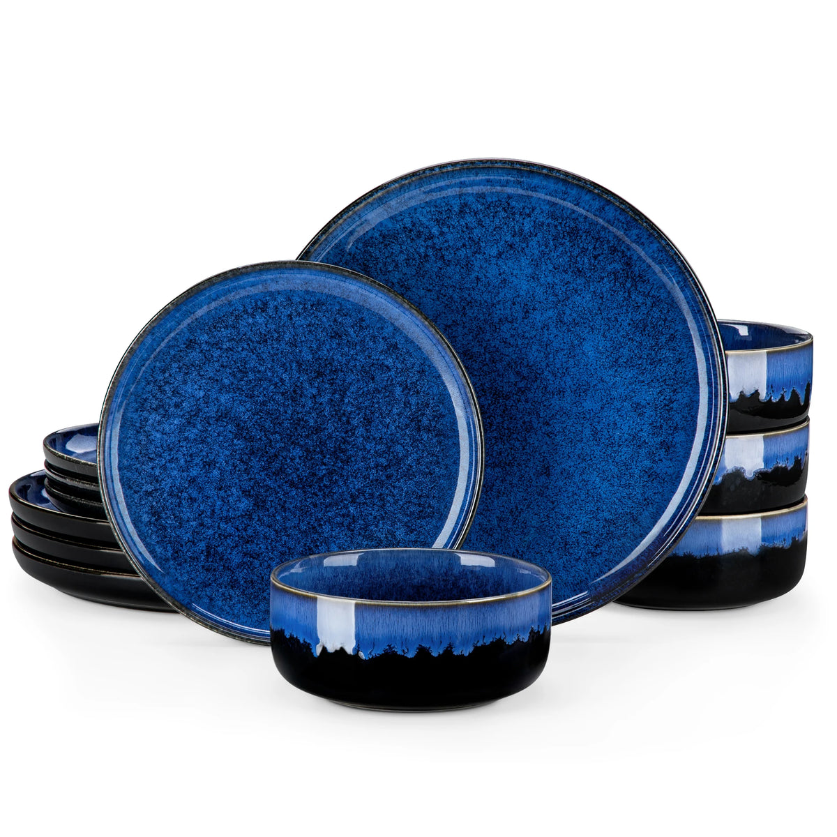 Malacasa Stoneware Dinnerware Set 4-Piece Dinner Plate Dessert Bowl by S And B Enterprise