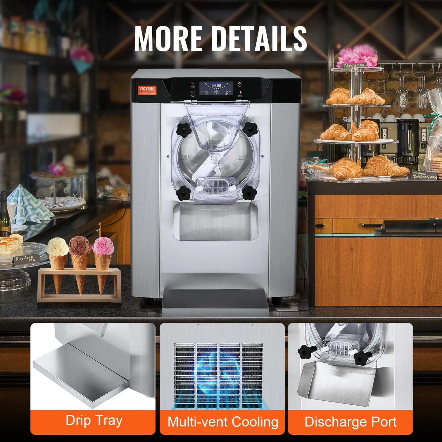 SucceBuy Countertop Ice Cream Maker Single Flavor