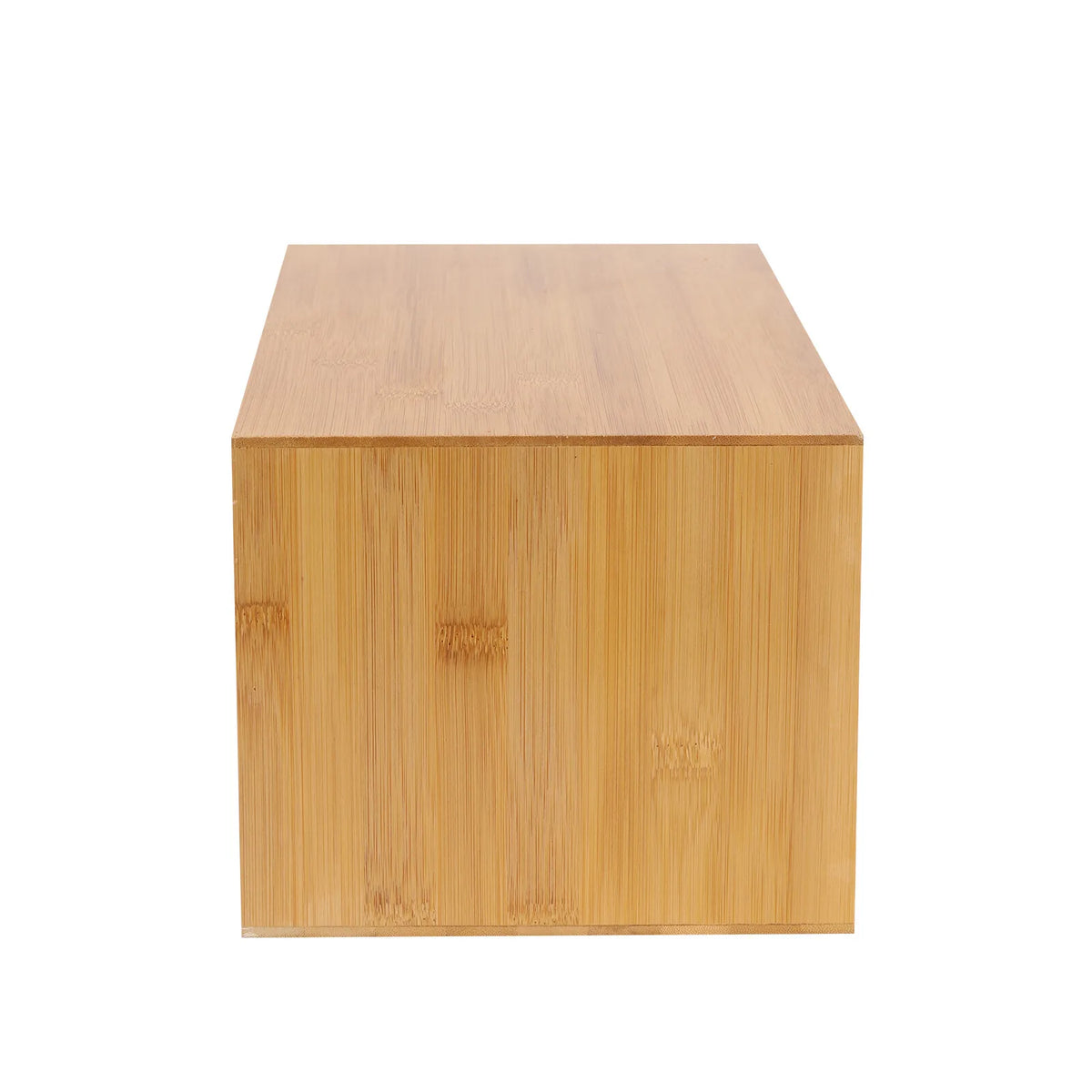 Bamboo desktop organizer block with natural grain finish, space-saving office accessory