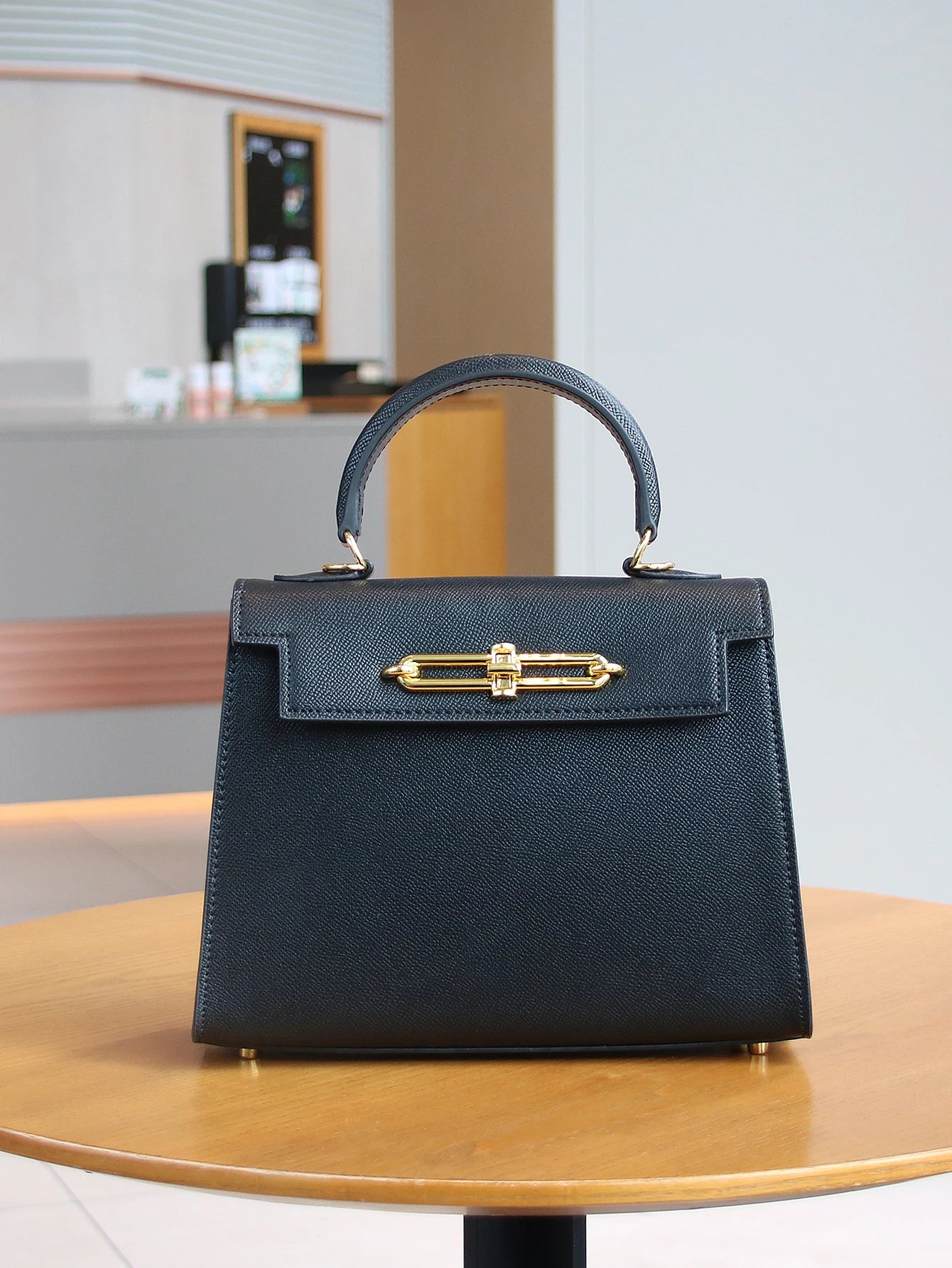 Leather Palm Print Ladies Handbag Portable Fashion Tote