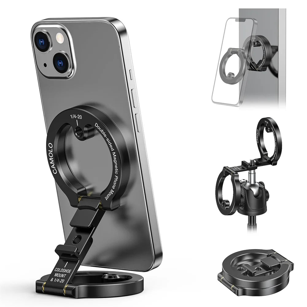 YELANGU Dual Magnetic Phone Holder for Travel and Tripod by S And B Enterprise