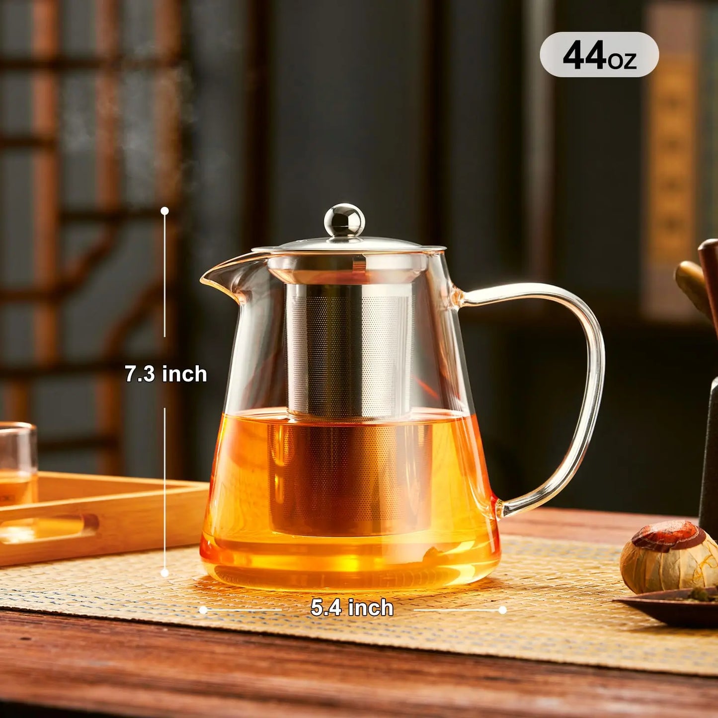 Glass Teapot Stovetop With Removable Stainless Steel Infuser For Camping by S And B Enterprise