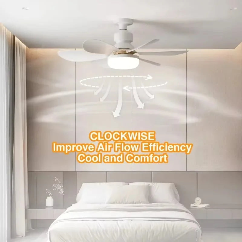 Ceiling Fan With Remote Control LED Light E27 Base by S And B Enterprise