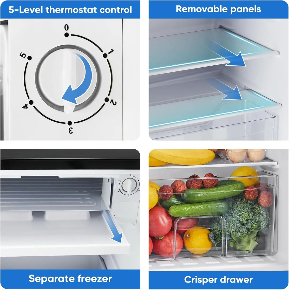Mini Fridge With Freezer For Office Or Dorm Adjustable Thermostat by S And B Enterprise