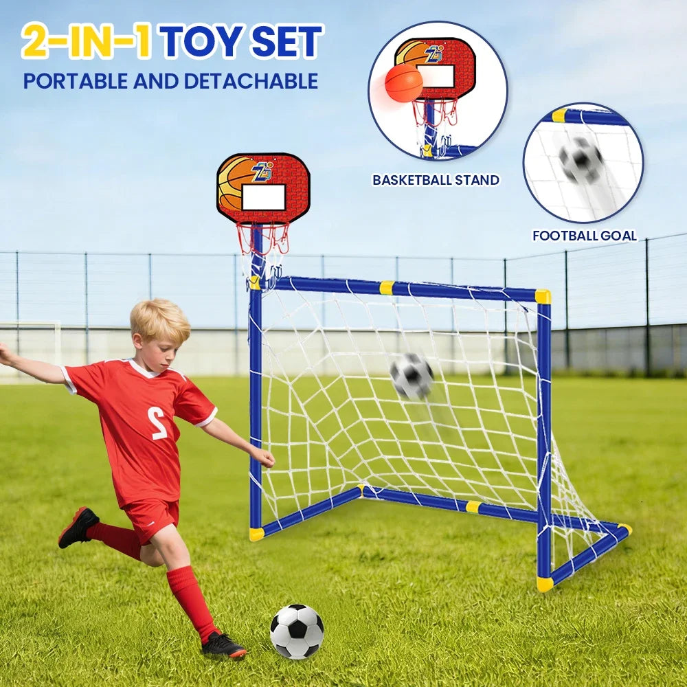 Kmoist 2 In 1 Sports Toy Basketball Stand Football Goal by S And B Enterprise