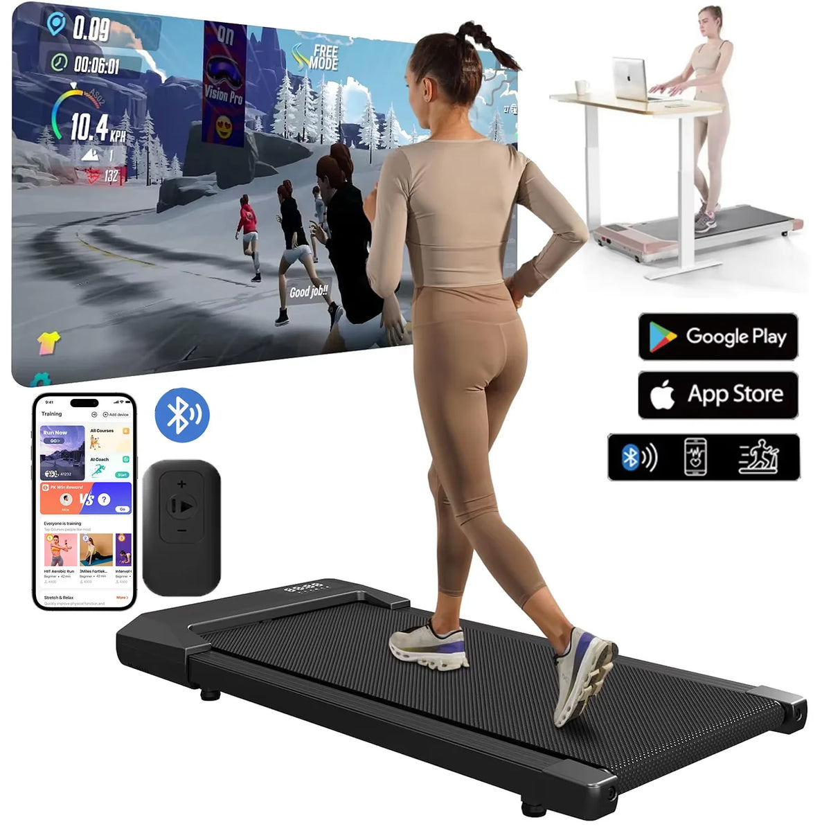 S And B Enterprise 300lb home treadmill with 2.5HP motor, LCD data display, 2-in-1 walking and running mode (black)