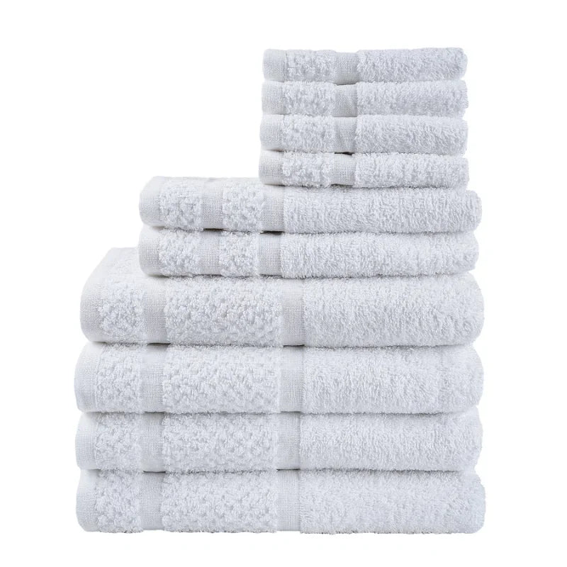 Soft Cotton Towel Set 10 Piece Durable And Absorbent